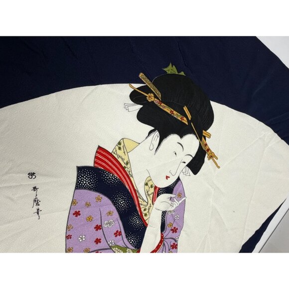 Geishas Square Scarf Japanese Traditional Textile Art - Picture 6 of 7